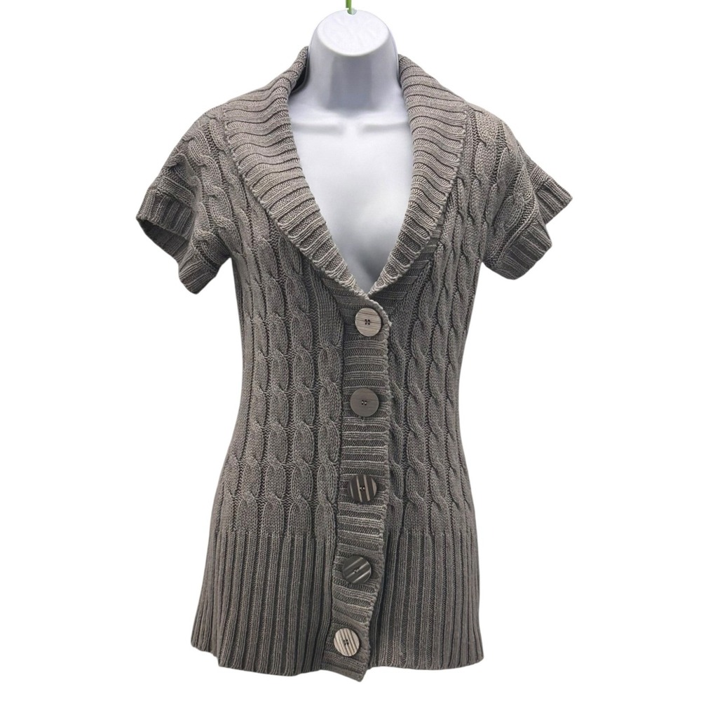 Wet Seal Y2K‎ Cable Knit Cardigan Gray Medium